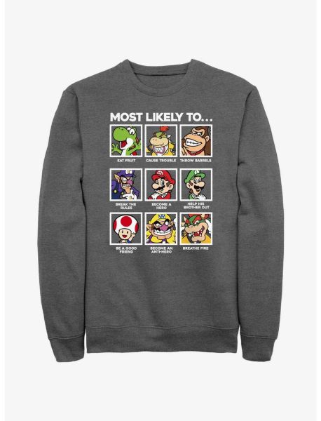 Sweaters Girls Nintendo Mario Likelyhood Sweatshirt