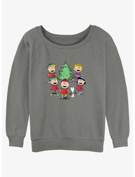Sweaters Girls Peanuts Snoopy And Friends Christmas Caroling Girls Slouchy Sweatshirt