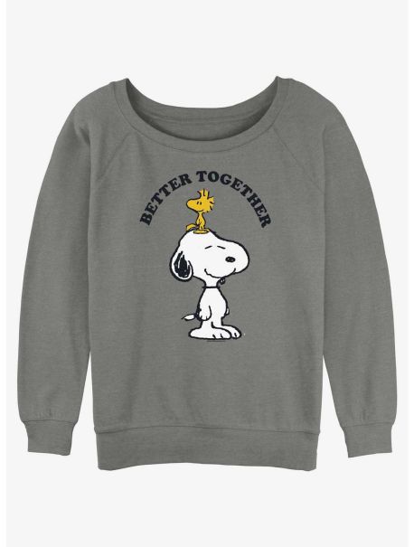 Peanuts Snoopy And Woodstock Better Together Girls Slouchy Sweatshirt Girls Sweaters