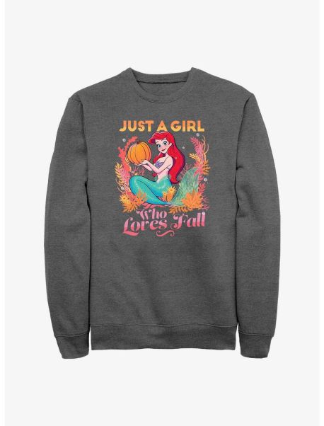 Girls Disney The Little Mermaid Pumpkin Ariel Sweatshirt Sweaters