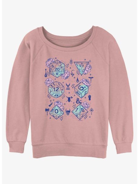 Sweaters Girls Dungeons & Dragons Floral Dice Girls Slouchy Sweatshirt
