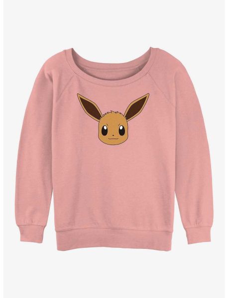 Girls Pokemon Eevee Face Girls Slouchy Sweatshirt Sweaters