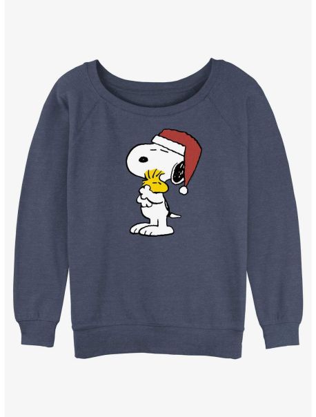 Peanuts Snoopy & Woodstock Holiday Hugs Girls Slouchy Sweatshirt Girls Sweaters