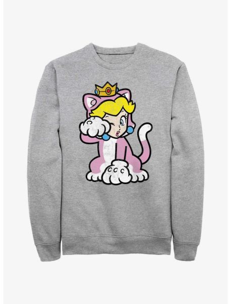 Girls Nintendo Mario Cat Peach Sweatshirt Sweaters