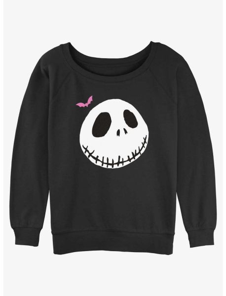 Girls Sweaters Disney The Nightmare Before Christmas Jack Skull Bat Girls Slouchy Sweatshirt
