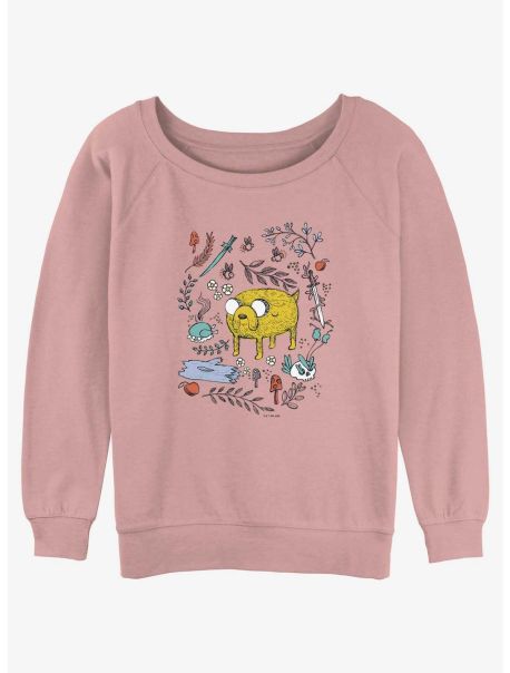 Girls Adventure Time Jake Sketch Girls Slouchy Sweatshirt Sweaters