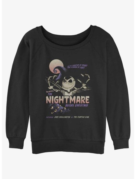 Disney The Nightmare Before Christmas Master Of Fright Jack Skellington Girls Slouchy Sweatshirt Girls Sweaters