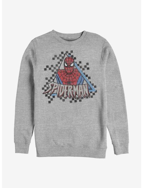 Marvel Spider-Man Spider Checkered Crew Sweatshirt Sweaters Girls
