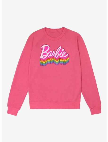 Sweaters Barbie Ranbow Logo Stack French Terry Sweatshirt Girls
