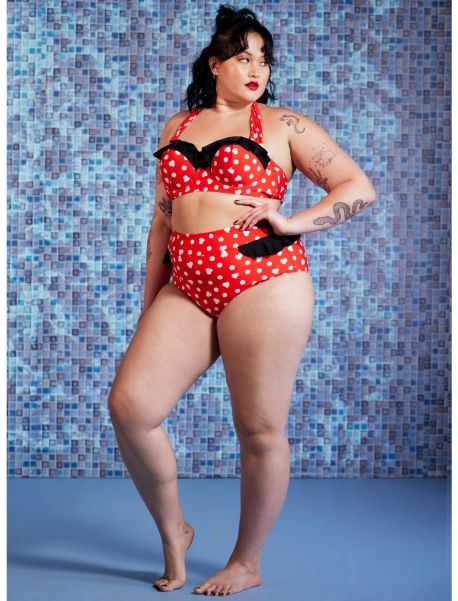 Girls Disney Minnie Mouse Ruffled High-Waisted Swim Bottoms Plus Size Swim