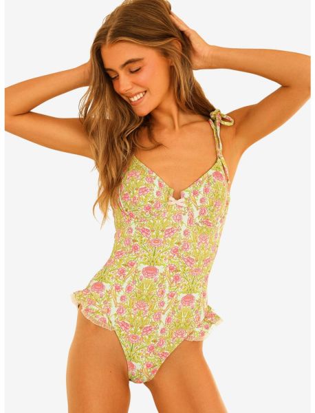 Dippin' Daisy's Angelic One Piece Multi-Colored Floral Girls Swim