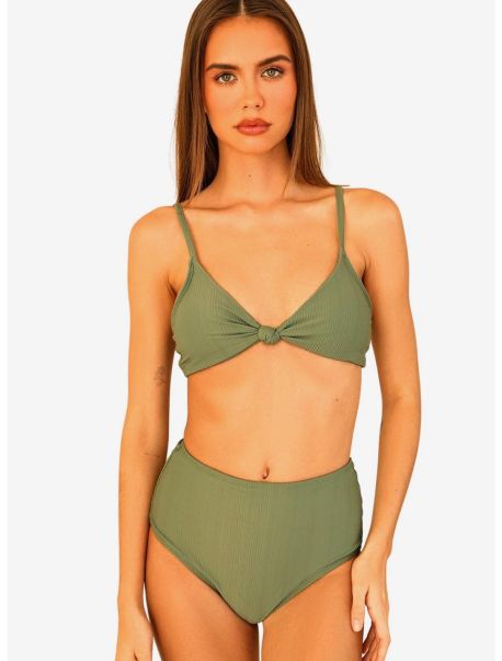 Dippin' Daisy's Zen Swim Top Avocado Green Ribbed Swim Girls