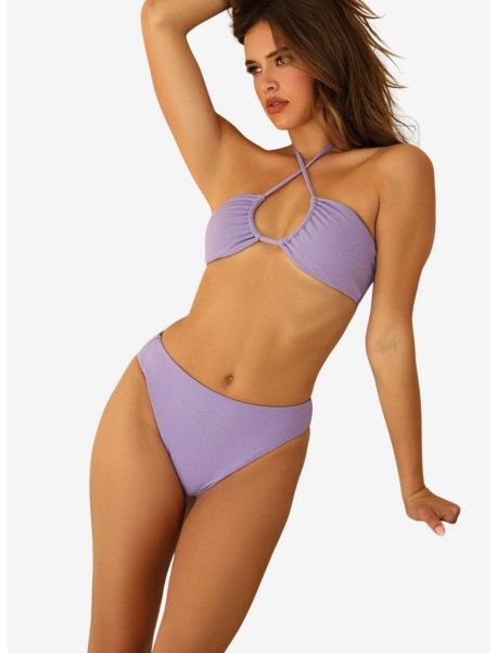 Girls Swim Dippin' Daisy's Seashore Swim Bottom Bedazzled Lilac