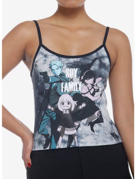 Spy X Family Forger Trio Tie-Dye Girls Crop Cami Tank Tops Girls