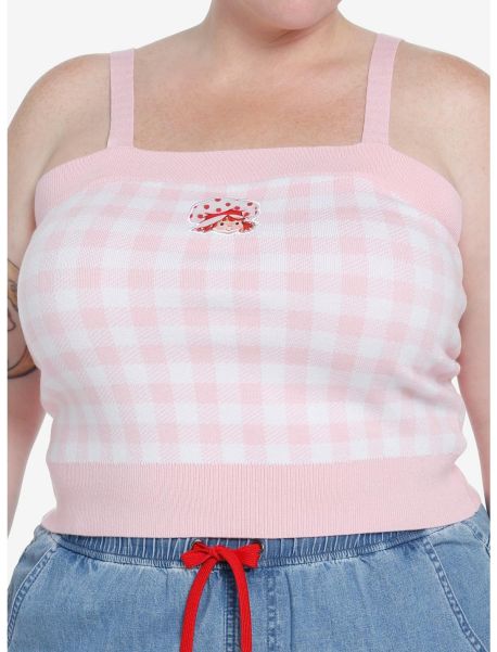 Girls Tank Tops Strawberry Shortcake Gingham Girls Knit Tank Top Plus Size