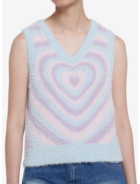 Tank Tops Sweet Society Pastel Hearts Fuzzy Girls Sweater Vest Girls