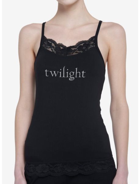 The Twilight Saga Logo Lace Girls Cami Girls Tank Tops