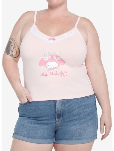 Girls Tank Tops My Melody Pink Lace Girls Cami Plus Size
