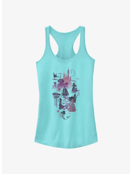 Tank Tops Disney Princesses And Castles Silhouttes Girls Tank Girls