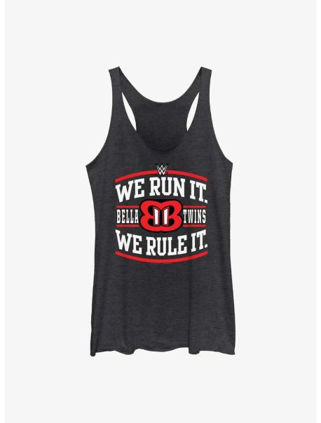 Girls Wwe The Bella Twins We Run It We Rule It Logo Girls Tank Tank Tops