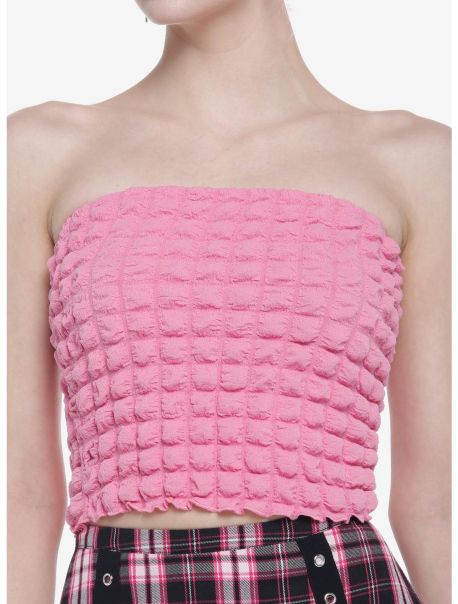 Bubblegum Pink Girls Crop Tube Top Tank Tops Girls