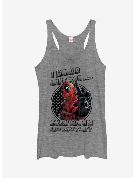 Girls Tank Tops Marvel Deadpool With A Face Like That Girls Tank