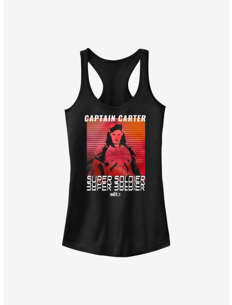 Girls Marvel What If...? Captain Carter Super Soldier Girls Tank Tank Tops