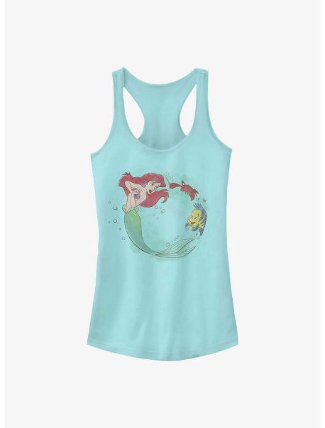 Disney The Little Mermaid Ariel, Flounder, And Sebastian Girls Tank Tank Tops Girls