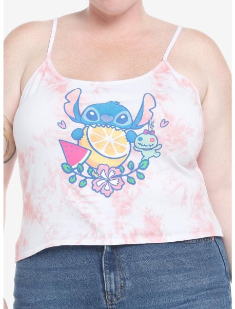 Tank Tops Girls Disney Lilo & Stitch Fruit Tie-Dye Crop Girls Tank Top Plus Size