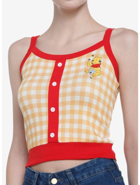 Girls Tank Tops Disney Winnie The Pooh Gingham Girls Sweater Tank Top