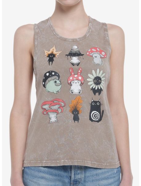 Guild Of Calamity Forest Creatures Earthy Wash Girls Tank Top Girls Tank Tops