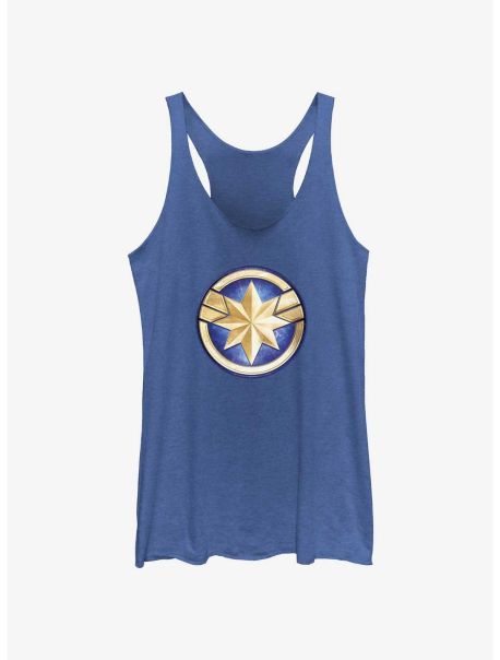 Marvel The Marvels Captain Marvel Logo Girls Tank Girls Tank Tops