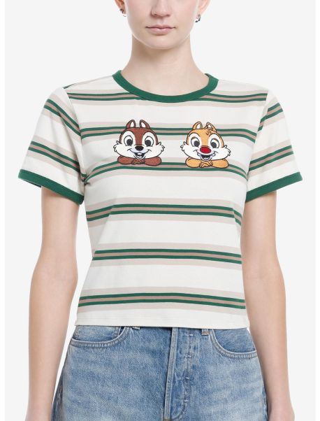 Tees Girls Disney Chip 'N' Dale Stripe Girls Baby Ringer T-Shirt