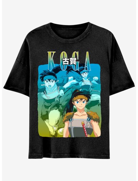 Girls Inuyasha Koga Collage Boyfriend Fit Girls T-Shirt Tees