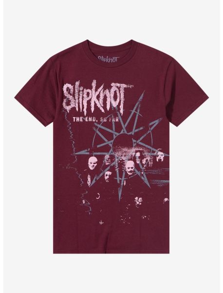 Slipknot The End, So Far Burgundy Boyfriend Fit Girls T-Shirt Tees Girls