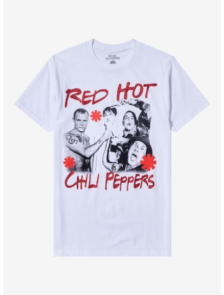 Girls Red Hot Chili Peppers Glitter Group Shot Boyfriend Fit Girls T-Shirt Tees
