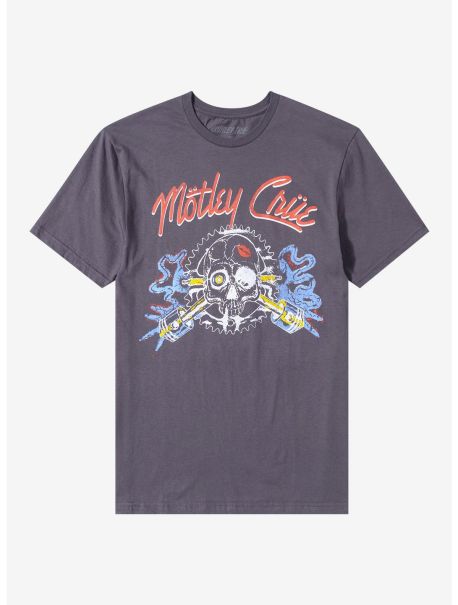 Tees Girls Motley Crue Skull & Pistons Boyfriend Fit Girls T-Shirt