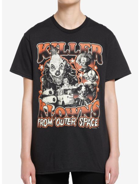 Girls Killer Klowns From Outer Space Collage Boyfriend Fit Girls T-Shirt Tees