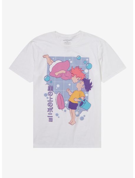 Girls Tees Studio Ghibli Ponyo Pastel Grid Boyfriend Fit Girls T-Shirt