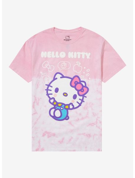 Tees Girls Hello Kitty Chibi Tie-Dye Boyfriend Fit Girls T-Shirt