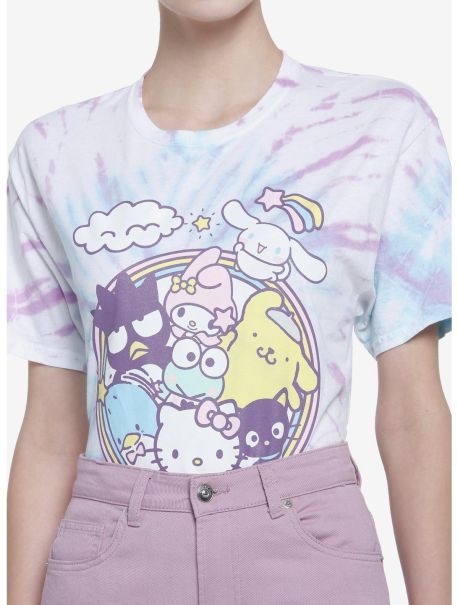 Hello Kitty And Friends Pastel Tie-Dye Boyfriend Fit Girls T-Shirt Girls Tees