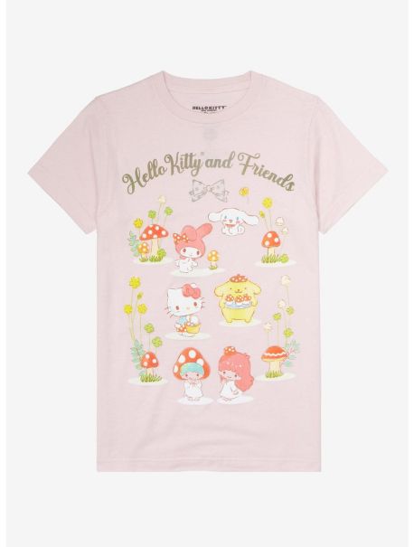 Hello Kitty And Friends Mushroom Boyfriend Fit Girls T-Shirt Girls Tees