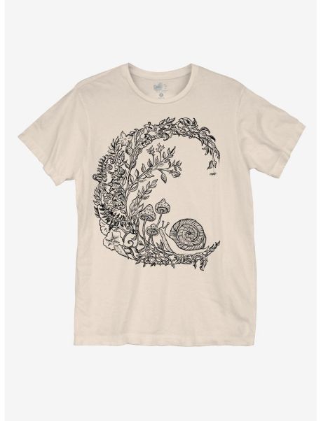Snail Moon Boyfriend Fit Girls T-Shirt By Cat Mallard Girls Tees