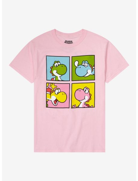 Tees Girls Yoshi Pink Grid Boyfriend Fit Girls T-Shirt