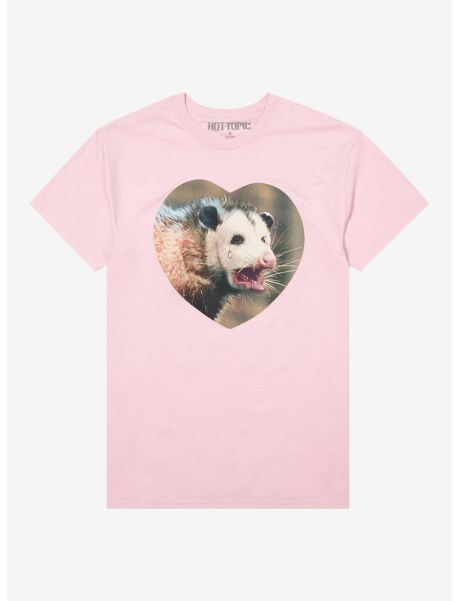 Crying Possum Heart Boyfriend Fit Girls T-Shirt Girls Tees