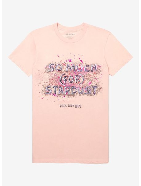 Tees Girls Fall Out Boy So Much (For) Stardust Glitter Pastel Boyfriend Fit Girls T-Shirt