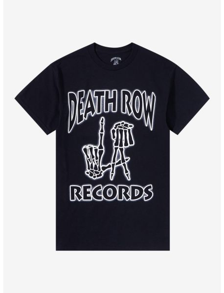 Girls Tees Death Row Records La Skeleton Hands Boyfriend Fit Girls T-Shirt