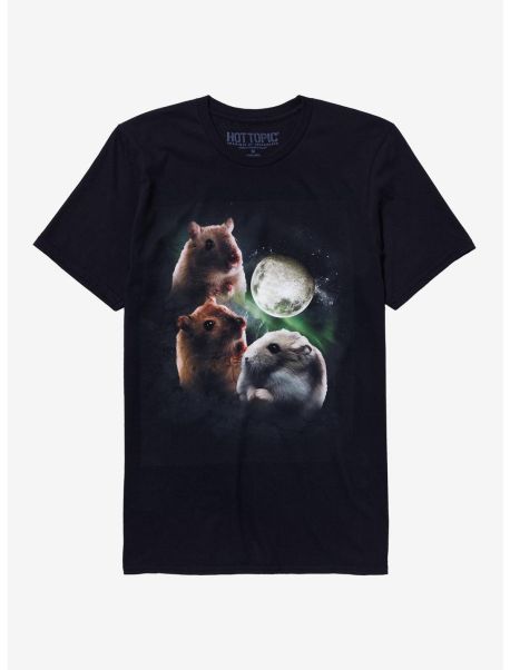 Girls Hamster & Moon Collage Boyfriend Fit Girls T-Shirt By Random Galaxy Tees