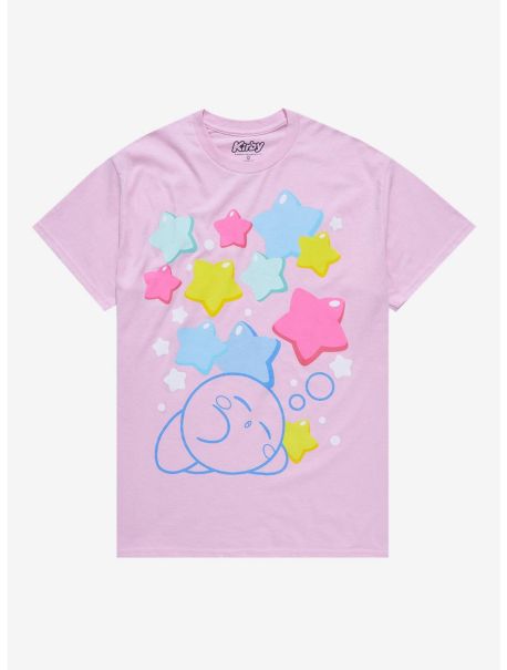 Kirby Pastel Stars Boyfriend Fit Girls T-Shirt Tees Girls