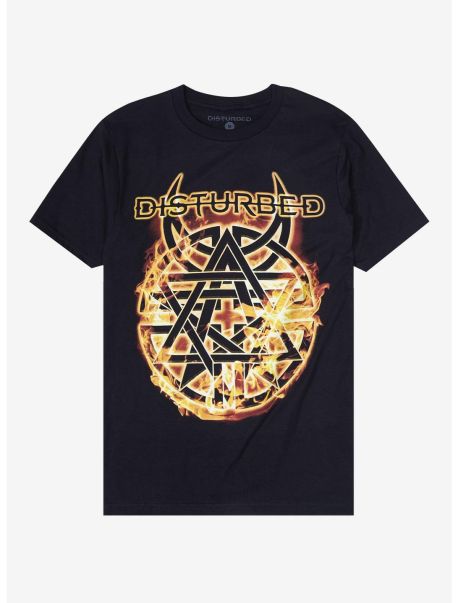 Disturbed Flames Logo Girls T-Shirt Girls Tees